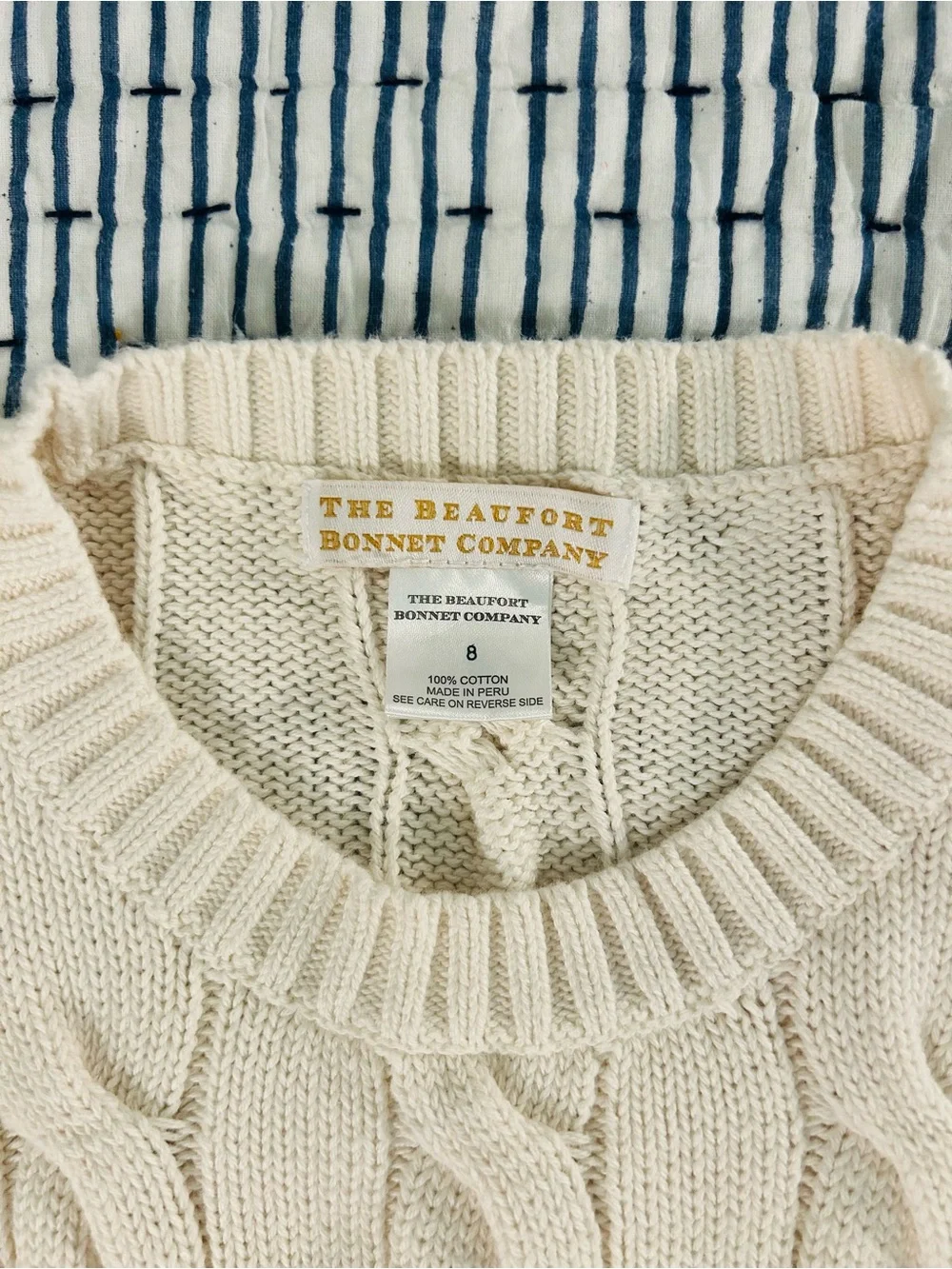 Beaufort Bonnet Cable Knit Sweater size 8